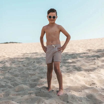 Salted Stories - swim shorts Shawn - carob brown stripe