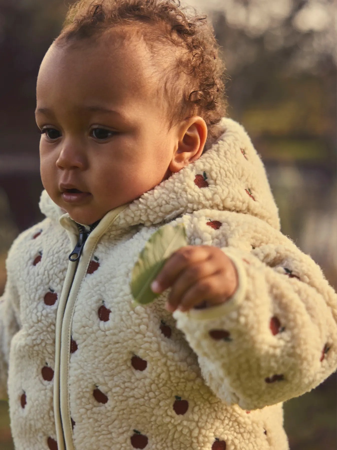 Lil'Atelier - sherpa jacket Sia baby - turtledove apples