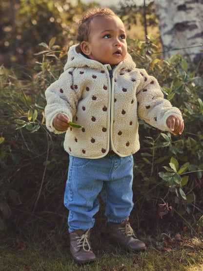 Lil'Atelier - sherpa jacket Sia baby - turtledove apples