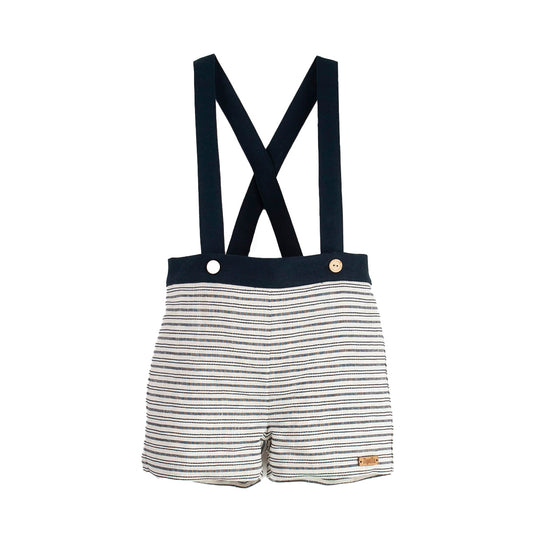 Dungarees with straps ~ navy stripe