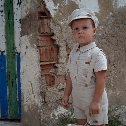 Dungarees with straps ~ sand