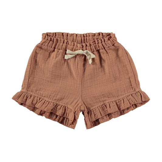 Ruffle shorts ~ terracotta