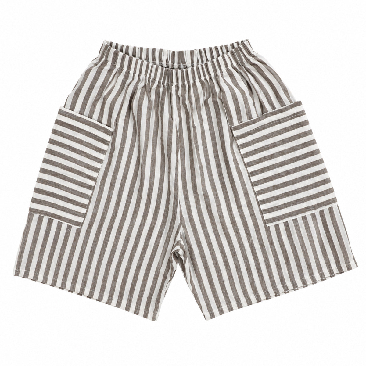 Korean Brands - breeze stripe shorts - taupe stripe