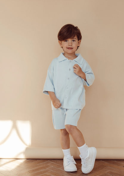 Knitted short - sky blue
