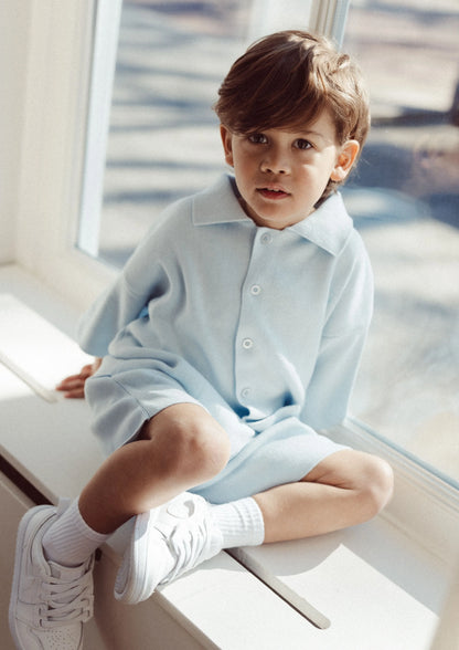 Knitted short - sky blue