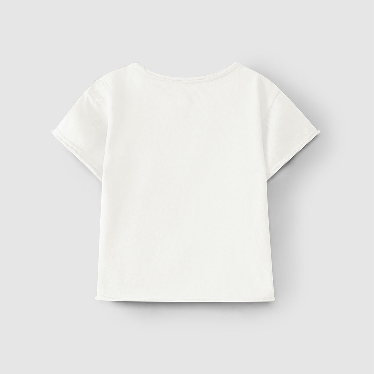 T-shirt met houten knoopjes ~ offwhite