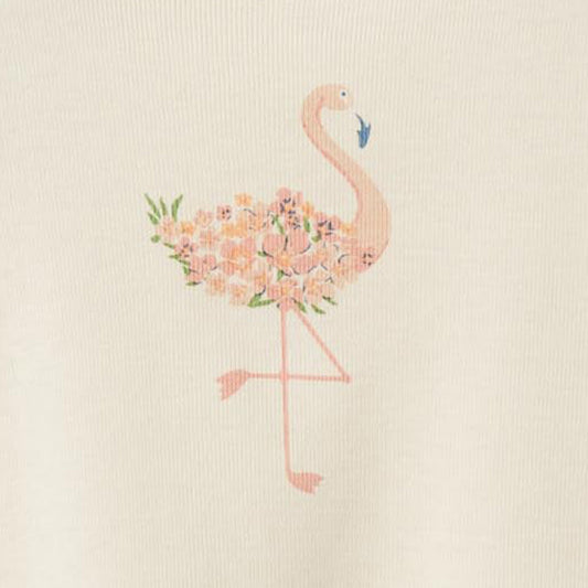 Wheat - Flamingo T-shirt Soffie - ivory