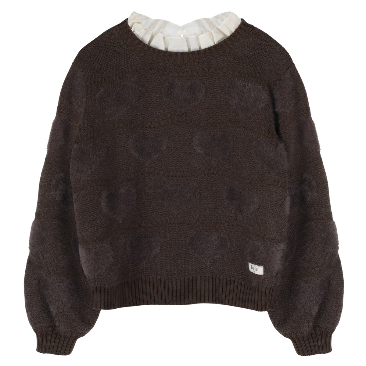 Baje Studio - knit heart sweater Soho - brown dark