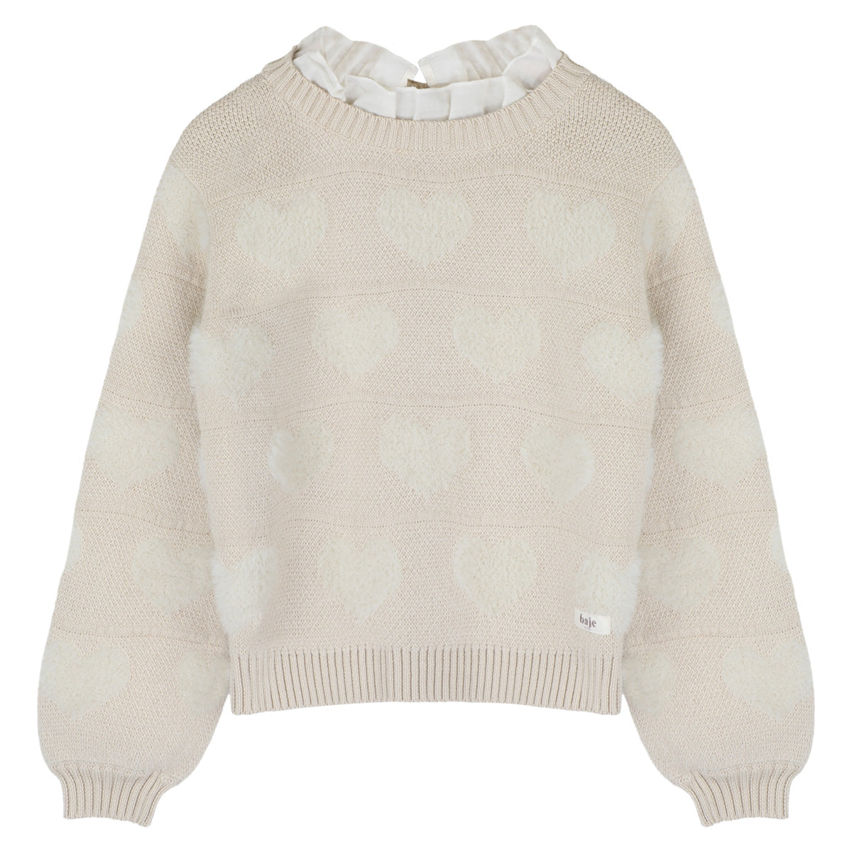 Baje Studio - knit heart sweater Soho - sand light