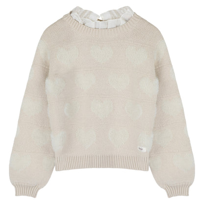 Baje Studio - knit heart sweater Soho - sand light