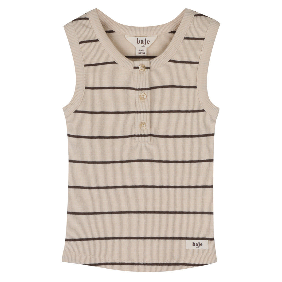 Baje Studio - singlet Sophia - crème oat stripe