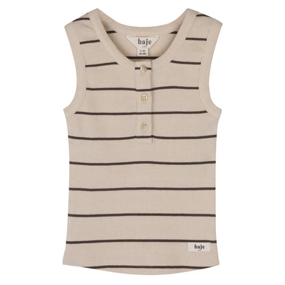 Baje Studio - singlet Sophia - crème oat stripe