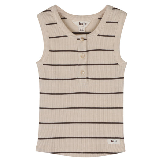 Baje Studio - singlet Sophia - crème oat stripe