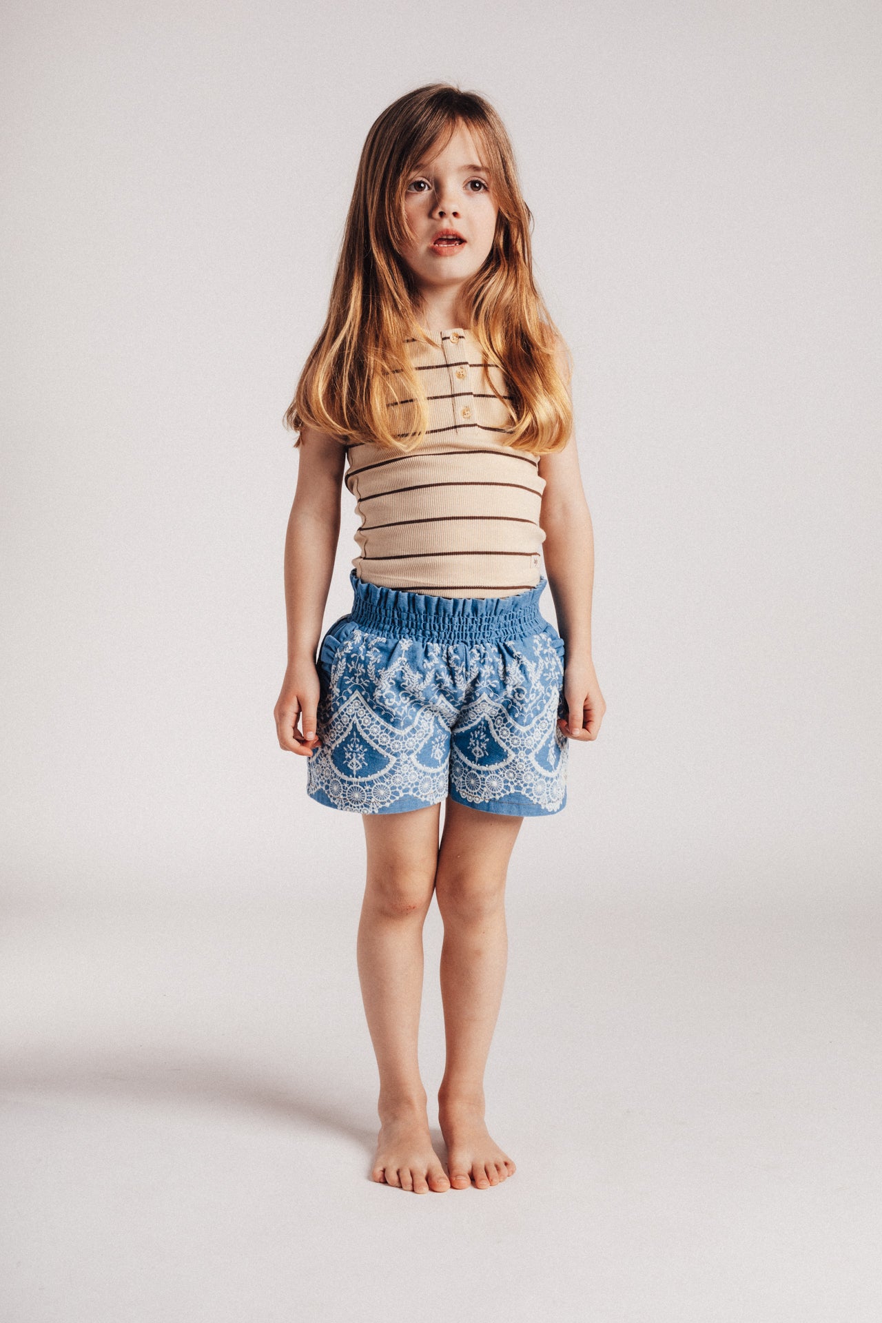 Baje Studio - singlet Sophia - crème oat stripe