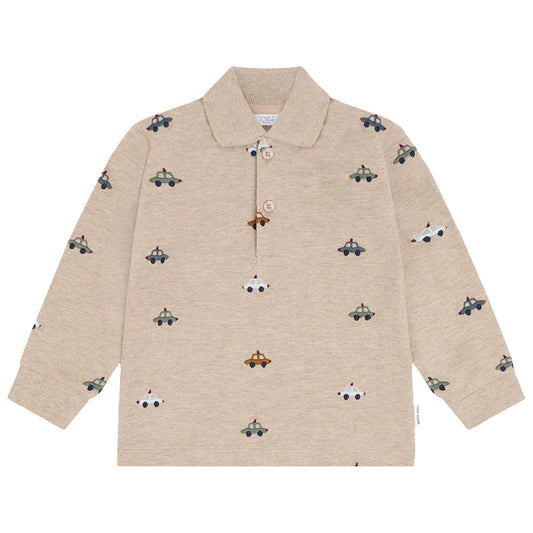 Hust & Claire - polo Stevie police cars - beige melange