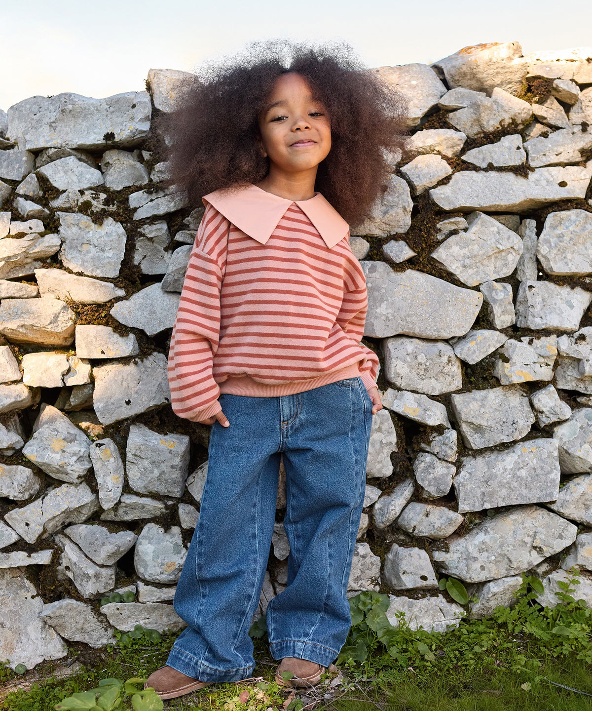Play Up - striped sweater with collar - tapestry stripe