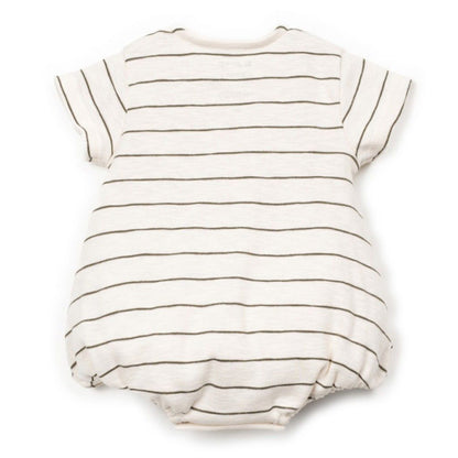 Play Up - striped flamé bodysuit - ecru/green