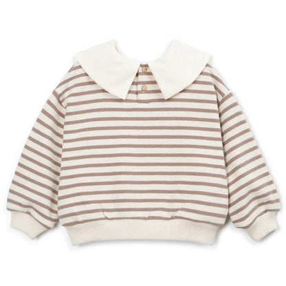 Play Up - striped sweater with collar - beige/brown