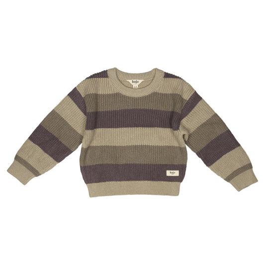 Stripe pullover Surrey~ taupe/purple