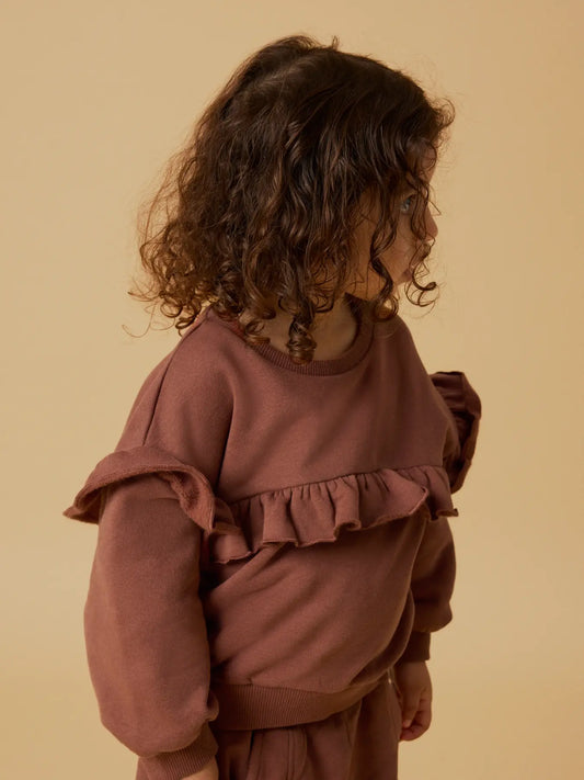 Lil'Atelier - sweater with frill - maple syrup