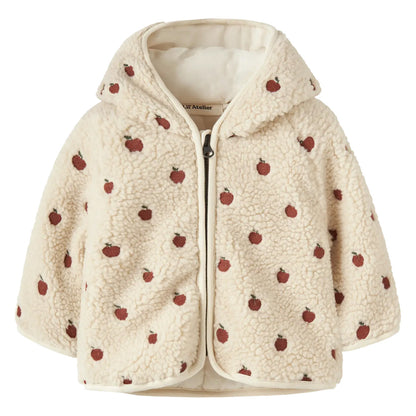 Lil'Atelier - sherpa jacket Sia baby - turtledove apples