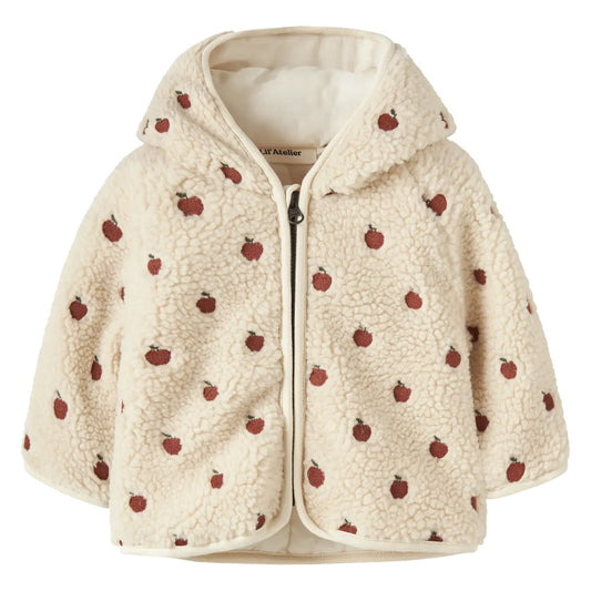 Lil'Atelier - sherpa jacket Sia baby - turtledove apples