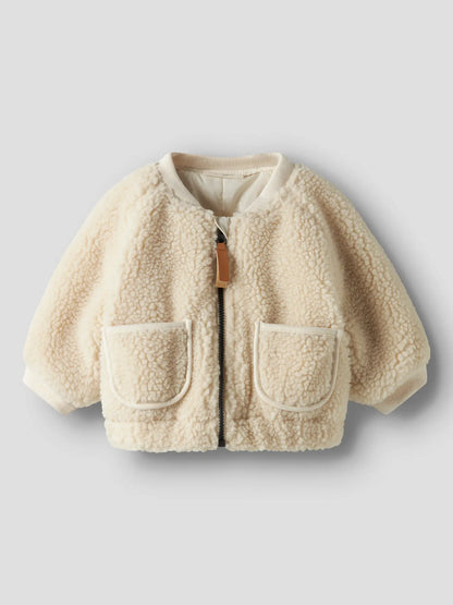 Lil'Atelier - teddy bomber jacket swan - turtledove