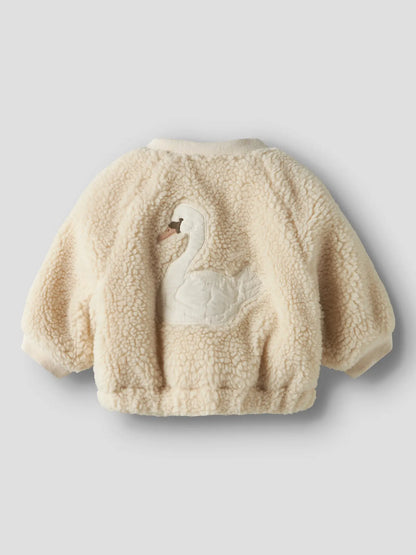 Lil'Atelier - teddy bomber jacket swan - turtledove