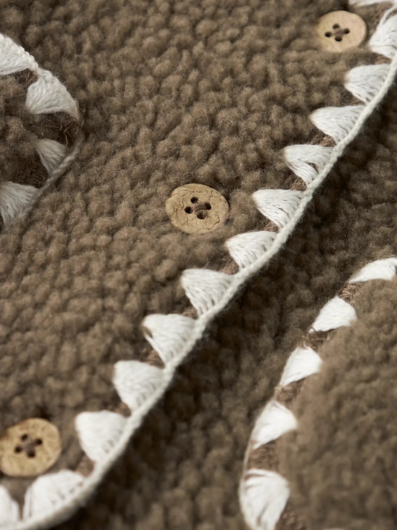 Lil'Atelier - loose fit teddy gilet - shitake brown