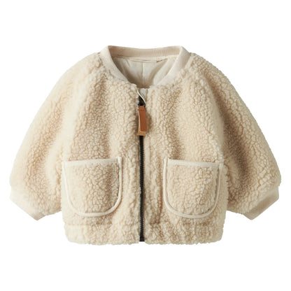 Lil'Atelier - teddy bomber jacket swan - turtledove