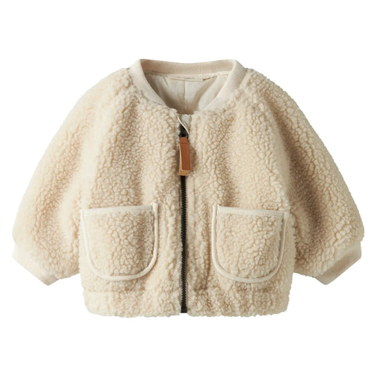 Lil'Atelier - teddy bomber jacket swan - turtledove