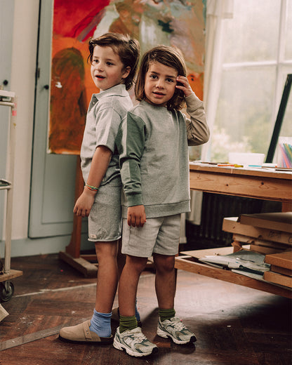 Baje Studio - knitted polo Estoi - blue steel