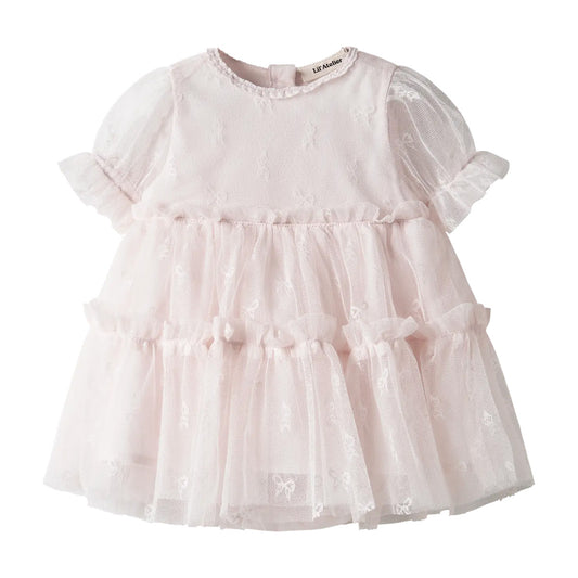 Lil'Atelier - tule bow body dress baby - almost mauve