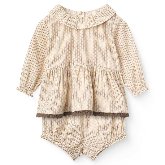 Copenhagen Colors - twill set blouse & bloomers - sand flower print
