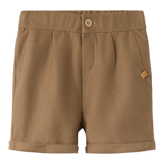 Lil'Atelier - twill shorts regular fit - shitake brown