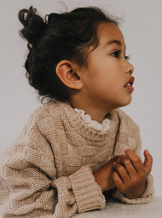 Baje Studio - knitted sweater Velan - sand melange