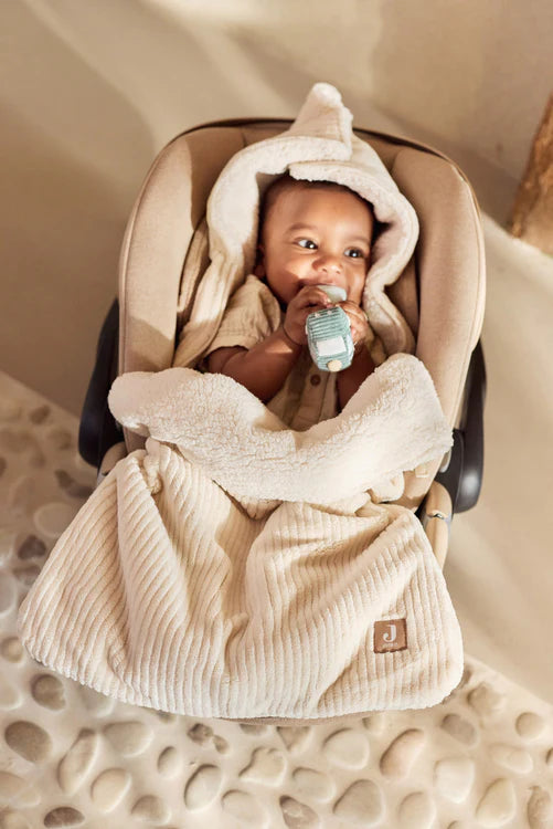 Jollein - voetenzak groep 0+ 3/5 punts gordel Cloudy Rib - Oatmeal