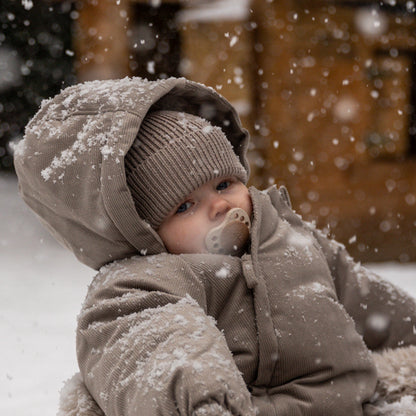 Wheat - puffer snowsuit baby Nallo - grey stone