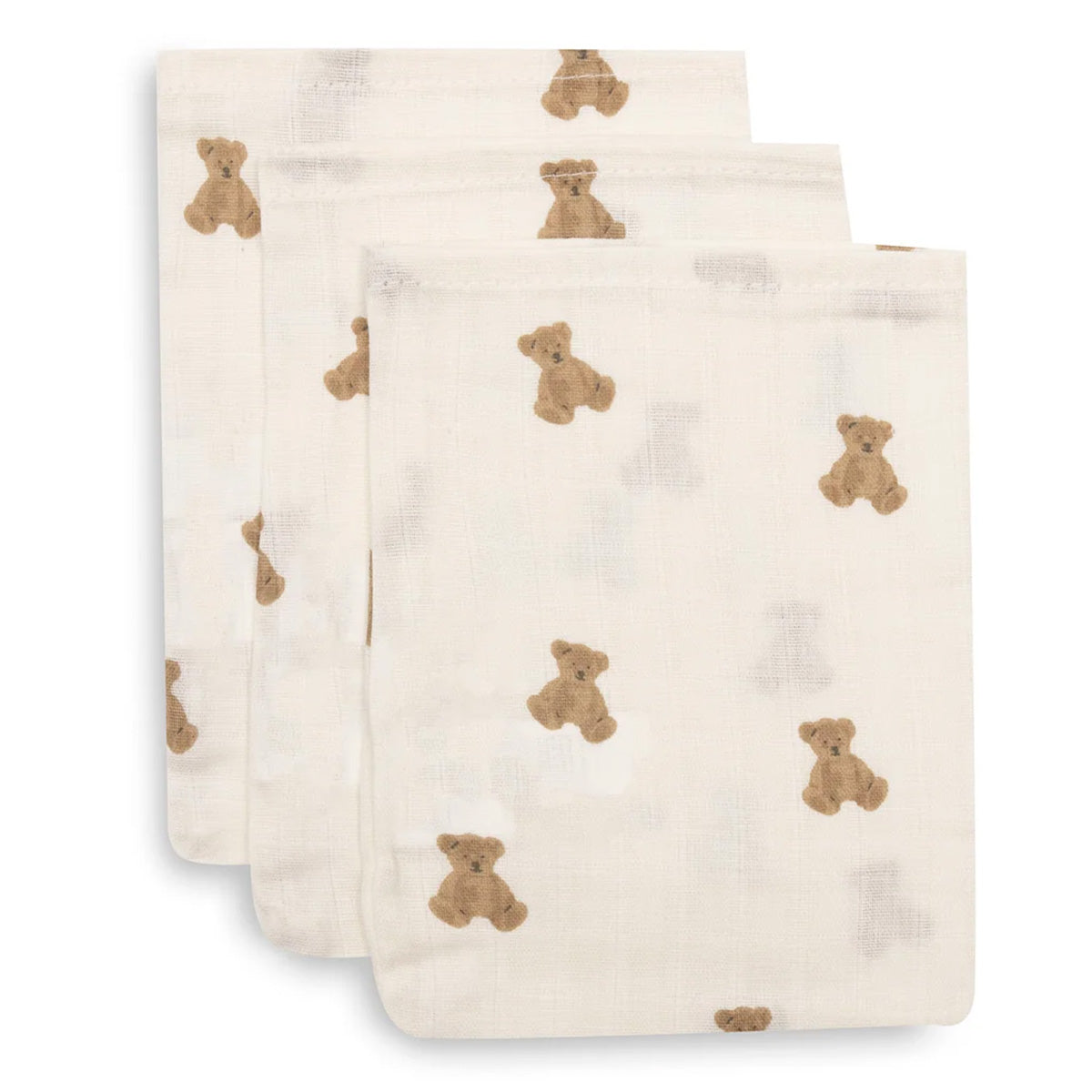 Jollein - hydrofiele washandjes Mini Teddy Bear - 3 stuks