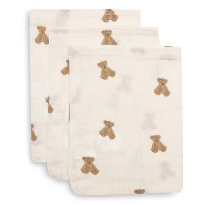 Jollein - hydrofiele washandjes Mini Teddy Bear - 3 stuks