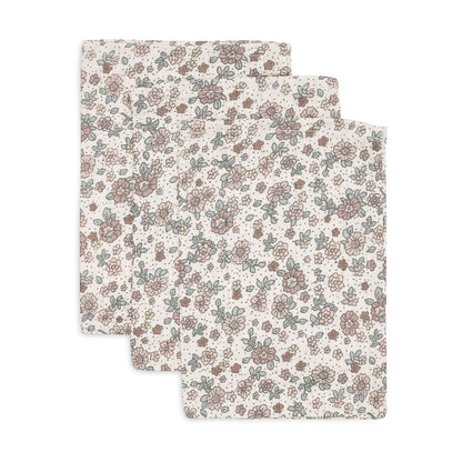 Hydrofiele washandjes Retro Flowers (3 stuks)