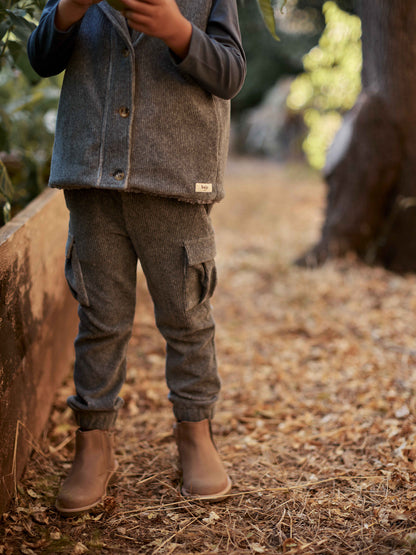 Baje Studio - corduroy cargo pants Wez - grey melange