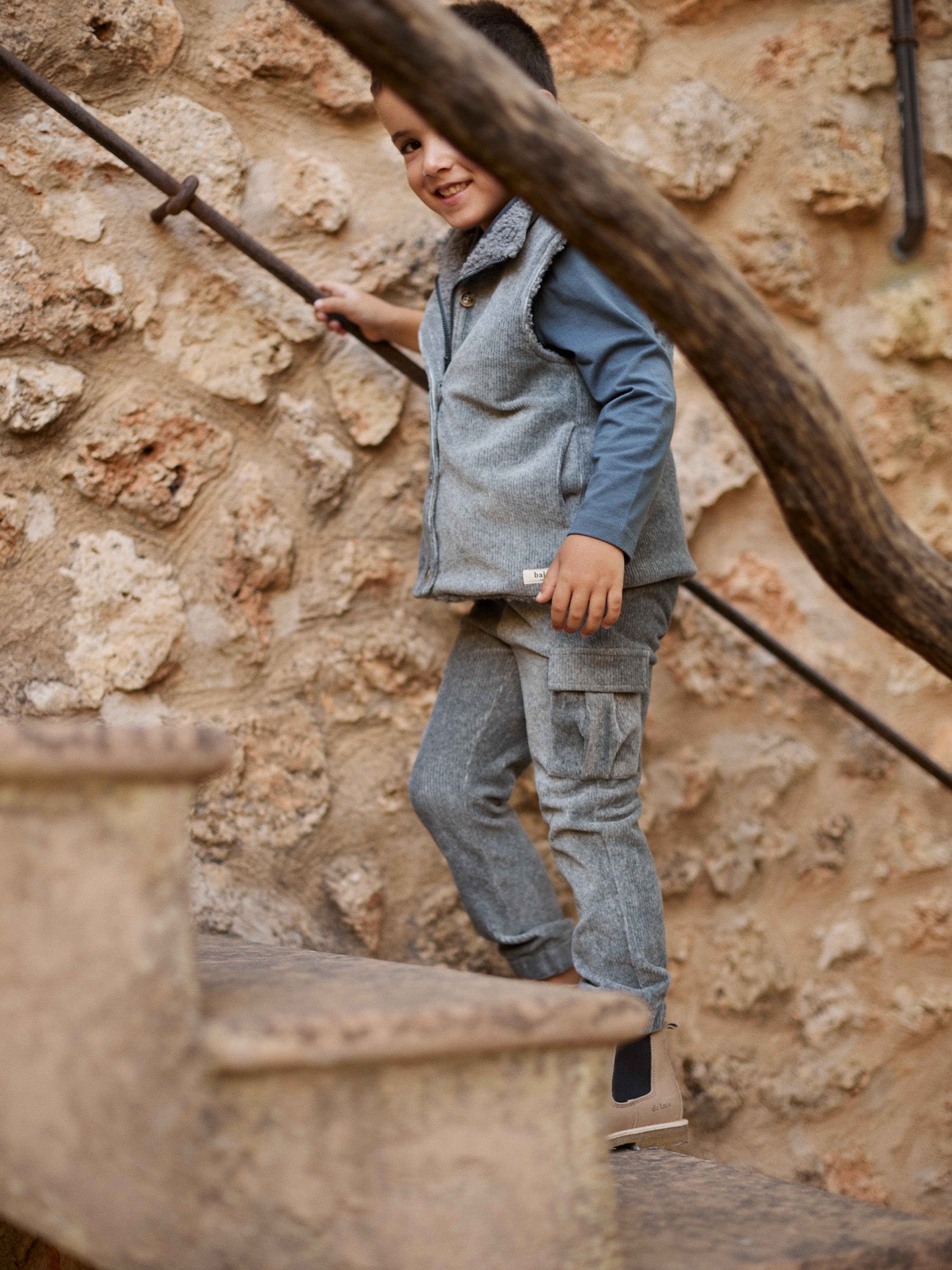Baje Studio - corduroy cargo pants Wez - grey melange
