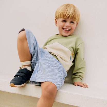 Wheat - seersucker shorts Cuba - blue stripe