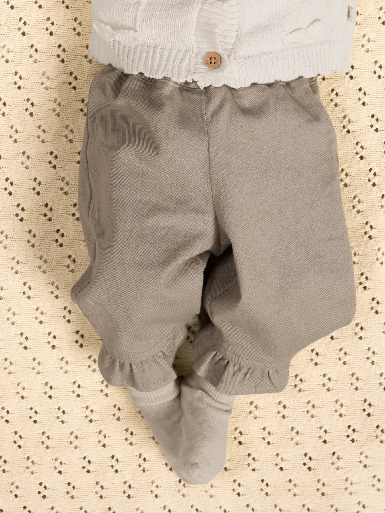 Lil'Atelier - wide leg twill pants baby - oxford tan