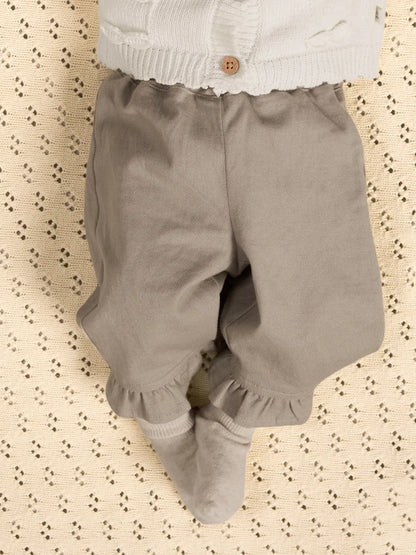 Lil'Atelier - wide leg twill pants baby - oxford tan