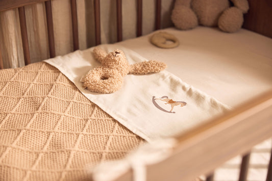 Wiegdeken Check Knit - Biscuit - 75x100cm