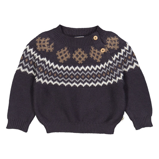 Müsli - knit jacquard sweater - mystery blue