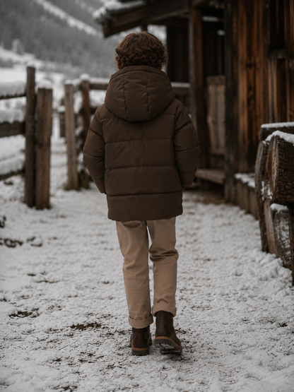 Lil'Atelier - puffer jacket - dark earth brown