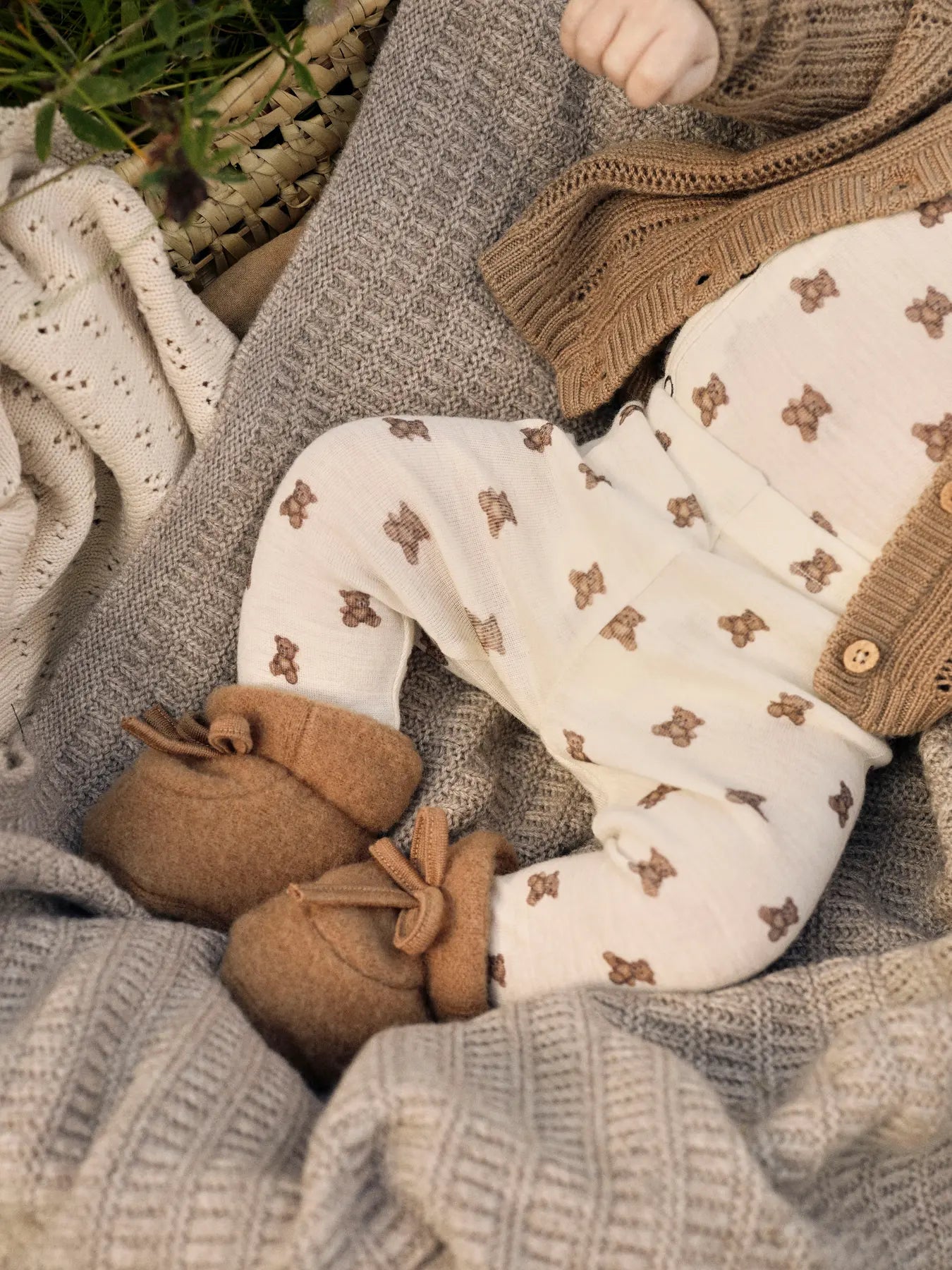 Lil'Atelier - slim fit wool legging teddy bear - turtledove melange